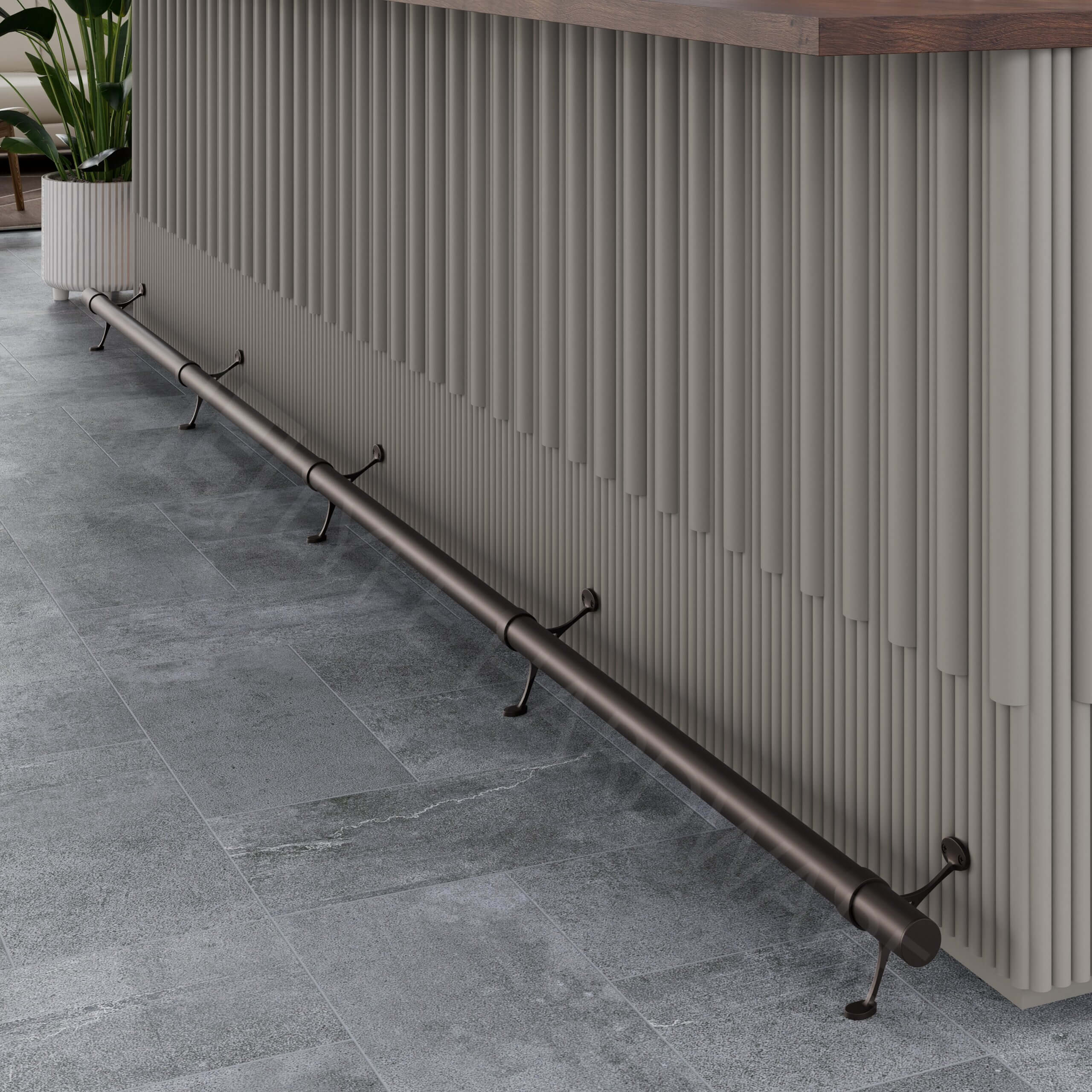 Custom Oil Rubbed Bronze Bar Foot Rail Kit